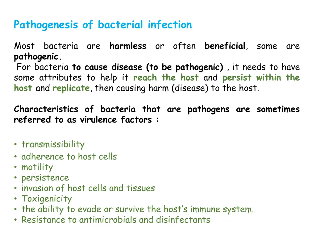 pathogenesis of bacterial infection