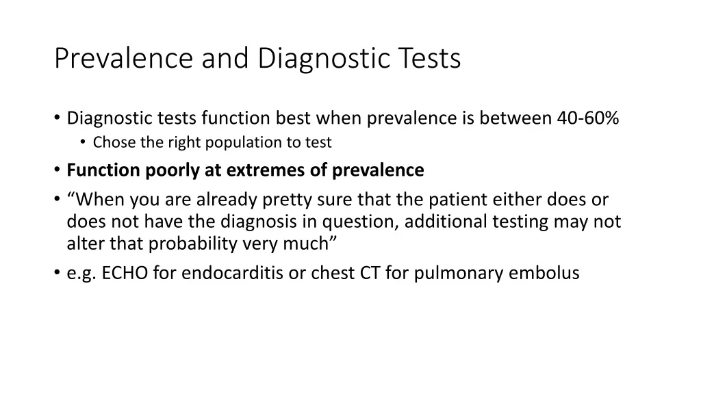 prevalence and diagnostic tests
