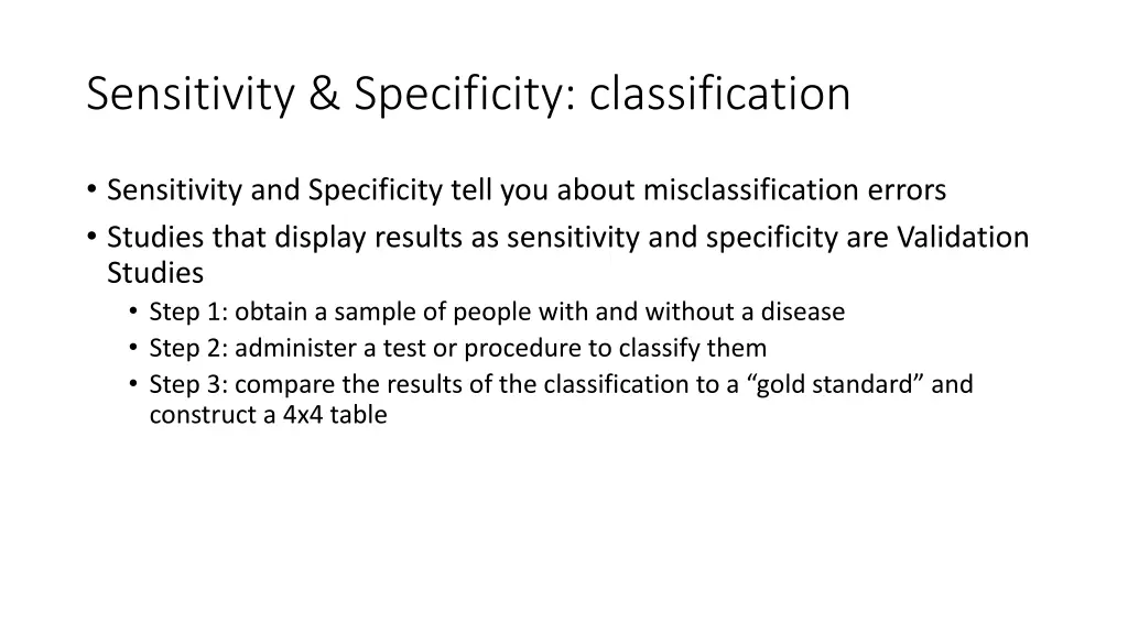 sensitivity specificity classification