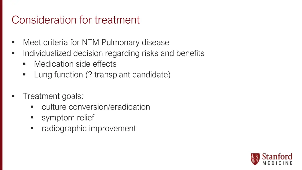 consideration for treatment