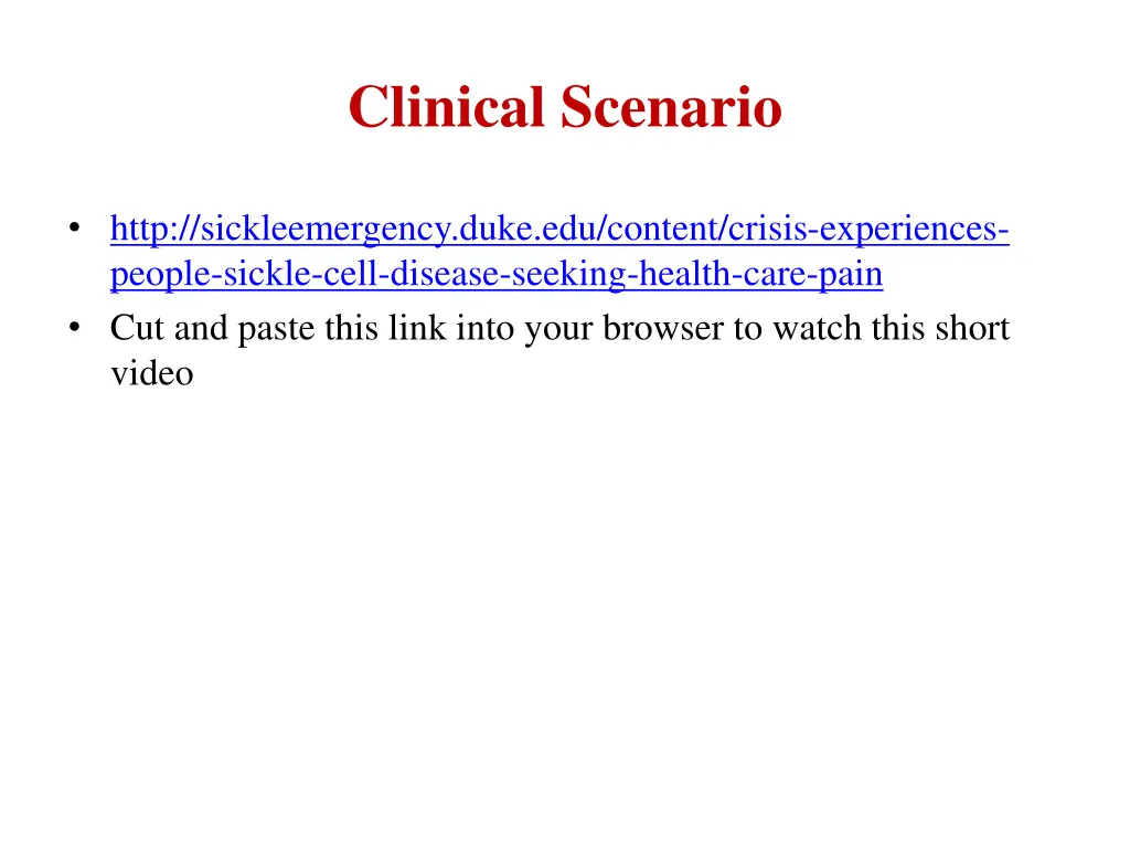 clinical scenario