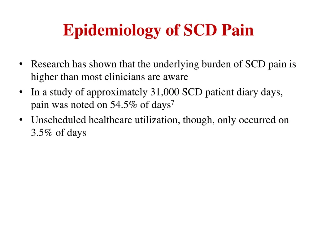 epidemiology of scd pain 1