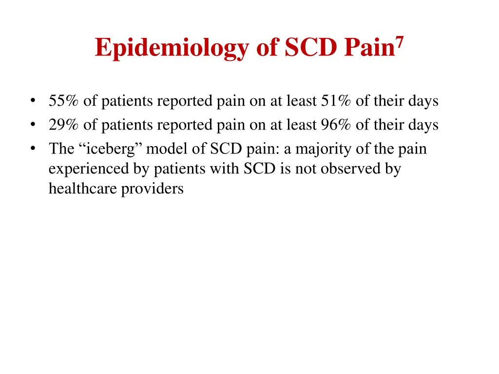 epidemiology of scd pain 7