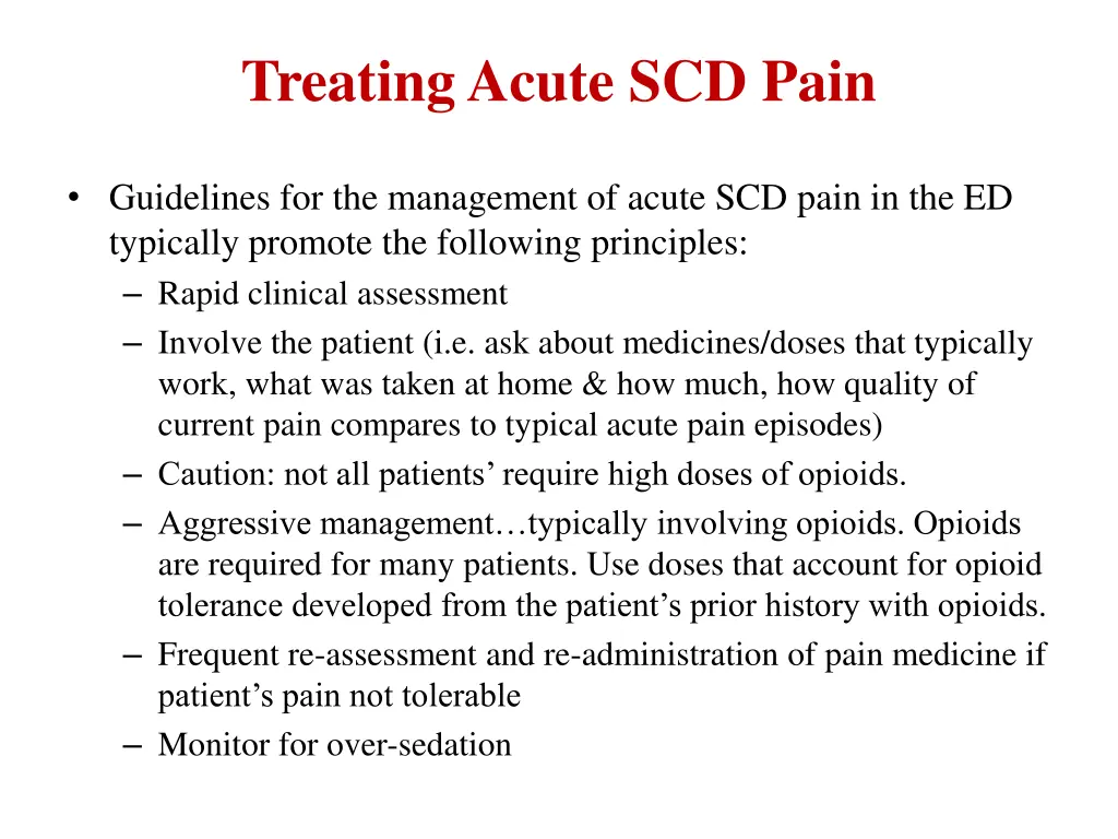 treating acute scd pain