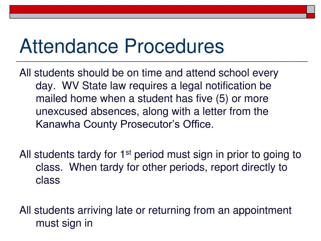 attendance procedures 1