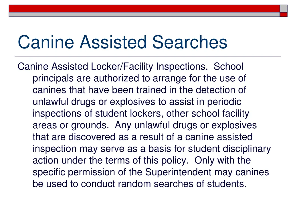 canine assisted searches