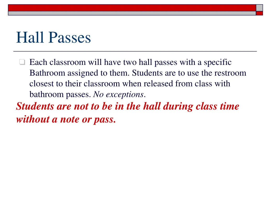 hall passes