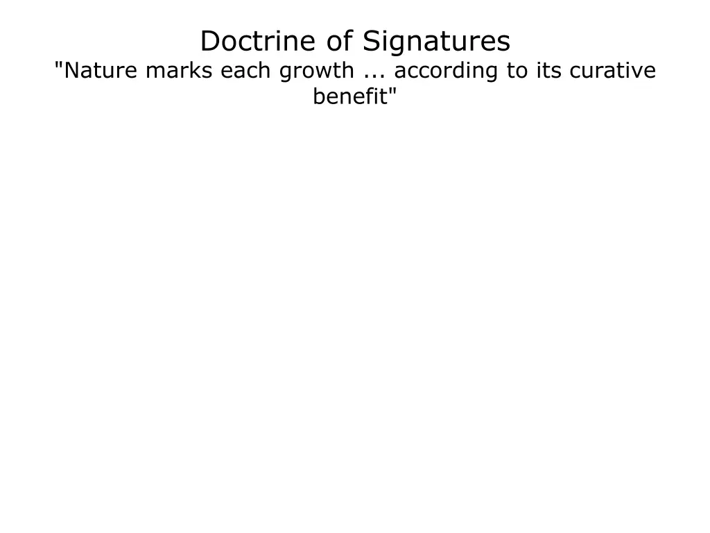 doctrine of signatures nature marks each growth