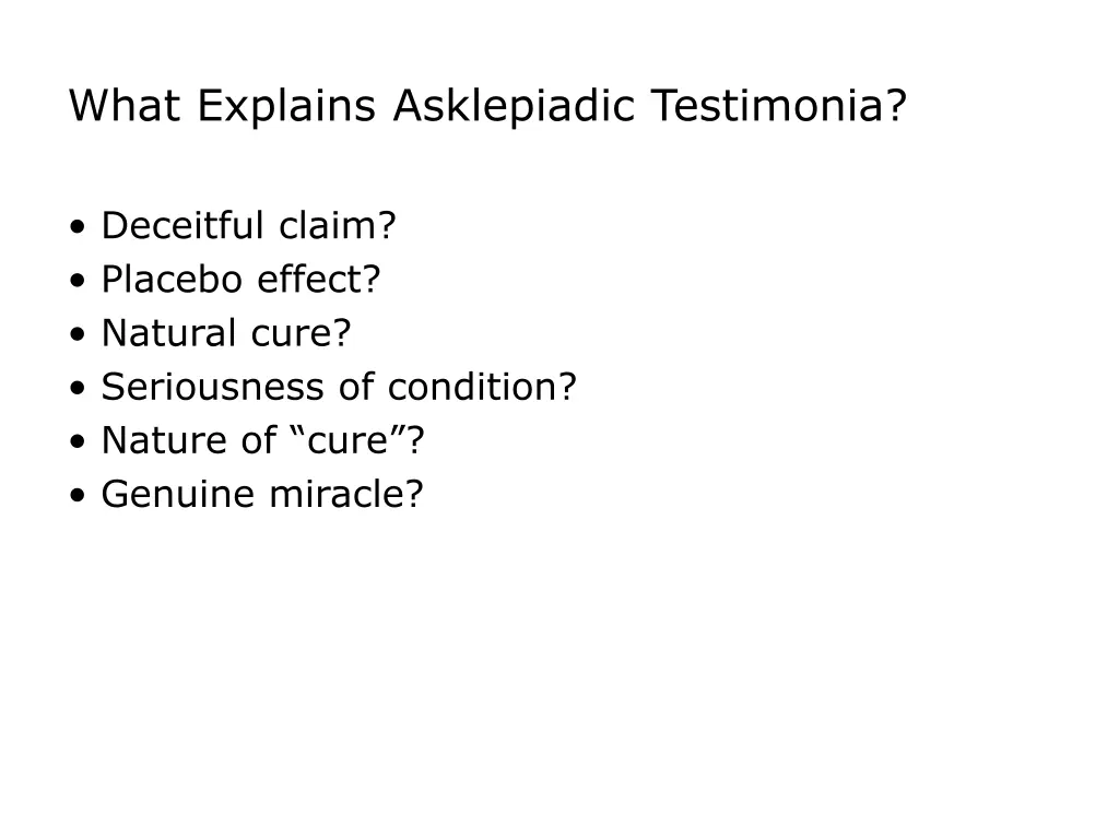 what explains asklepiadic testimonia 1