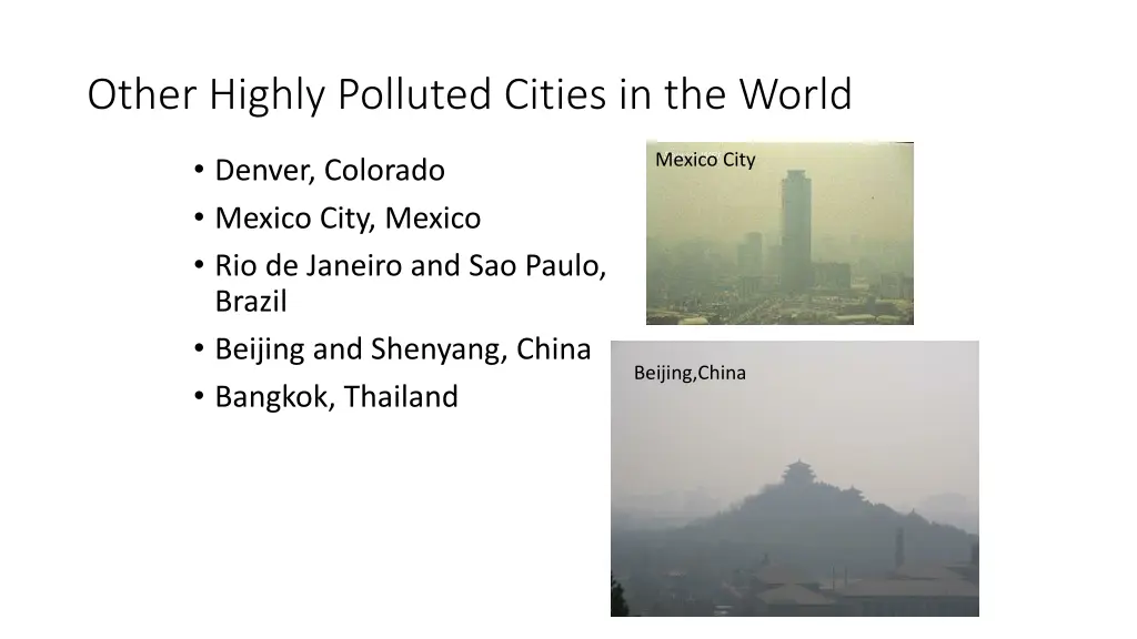 other highly polluted cities in the world