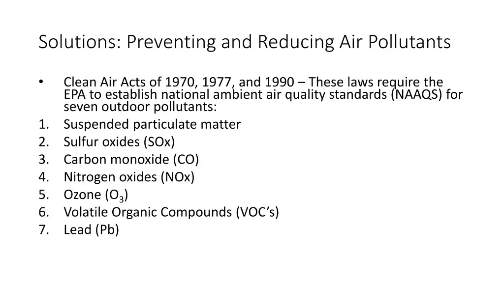 solutions preventing and reducing air pollutants