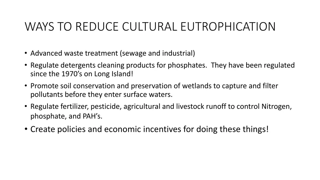 ways to reduce cultural eutrophication