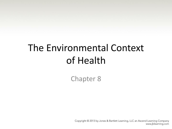 the environmental context of health