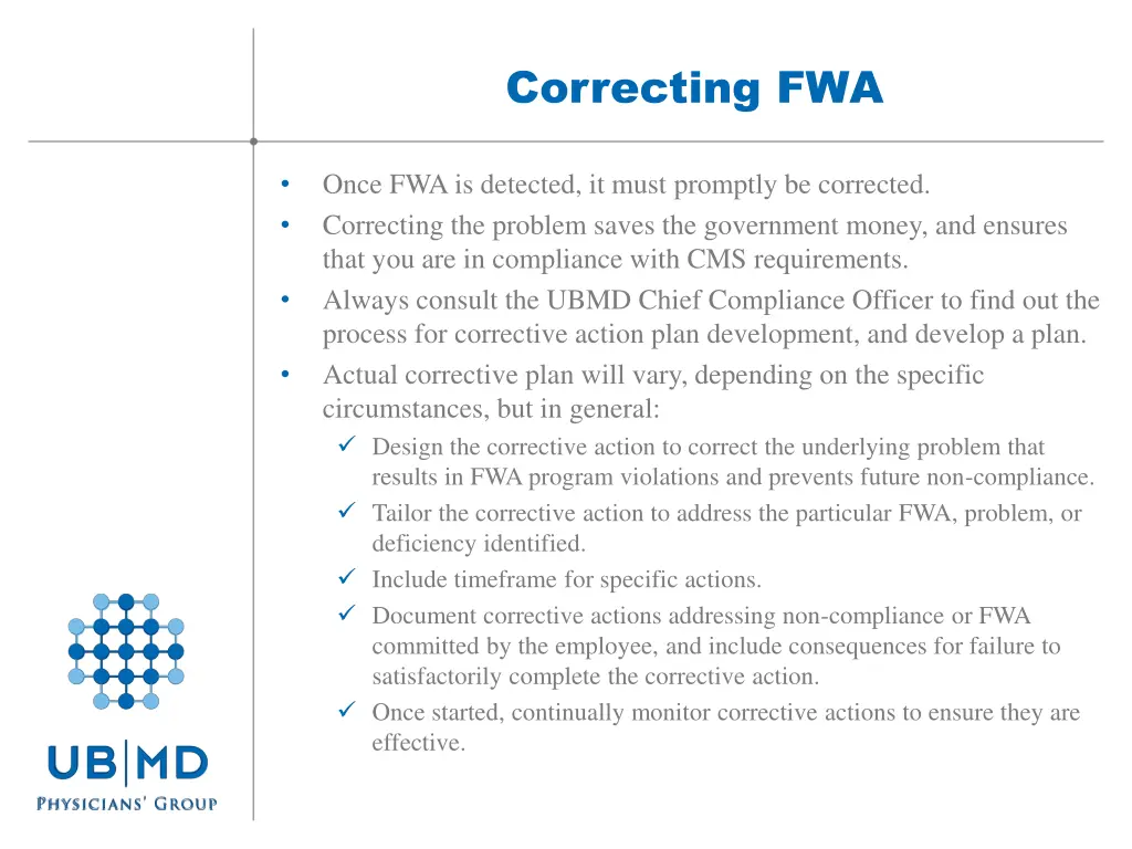 correcting fwa