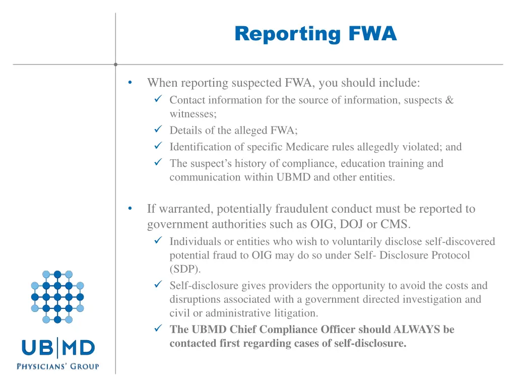 reporting fwa 1