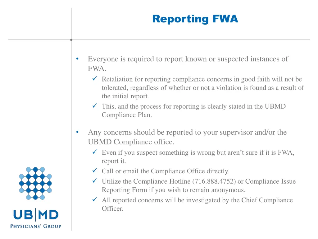 reporting fwa