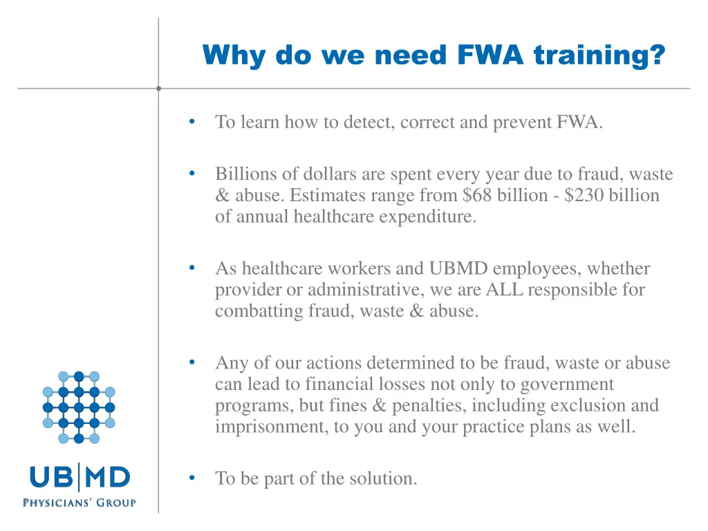 why do we need fwa training