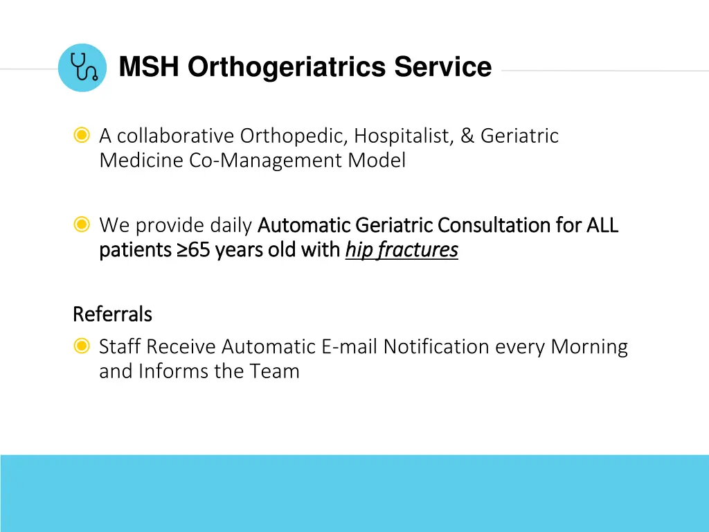 msh orthogeriatrics service