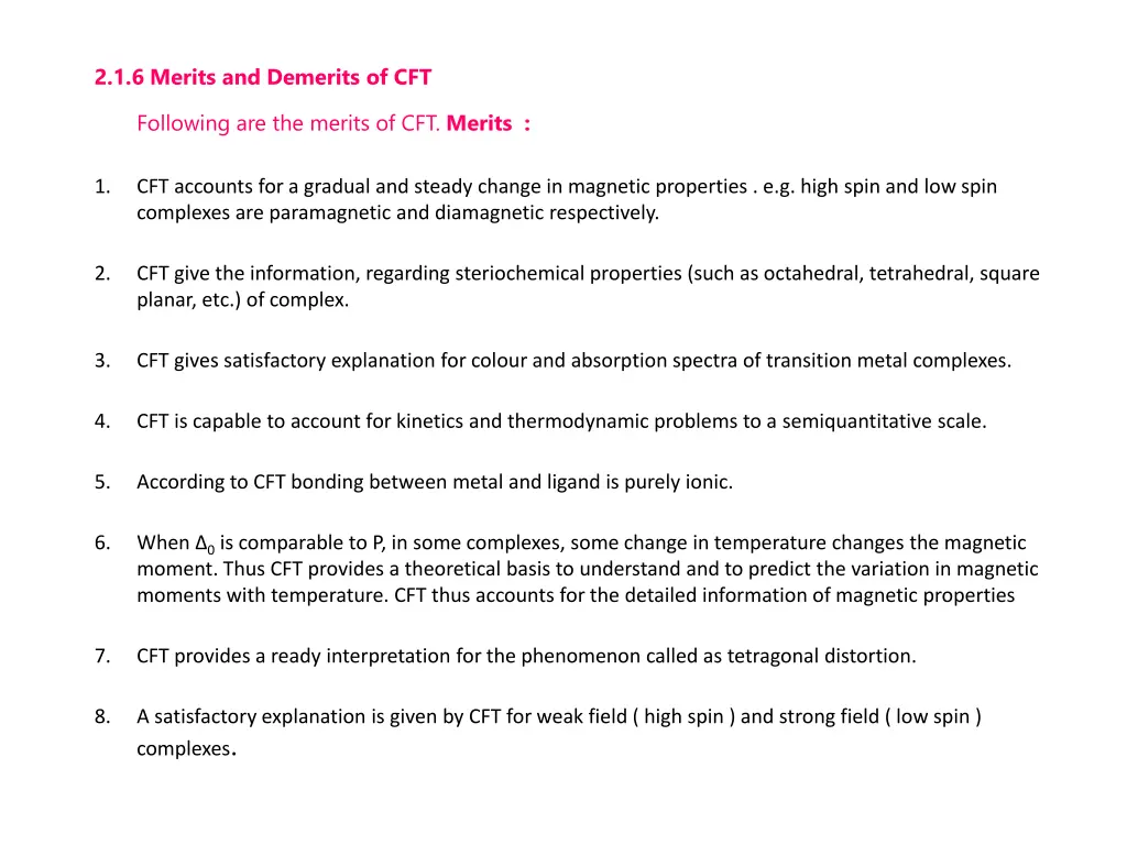 2 1 6 merits and demerits of cft