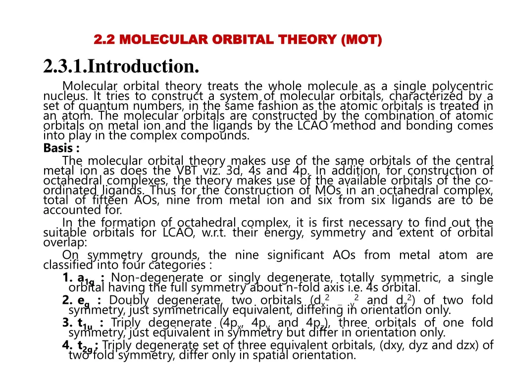 2 2 2 2 molecular molecular orbital