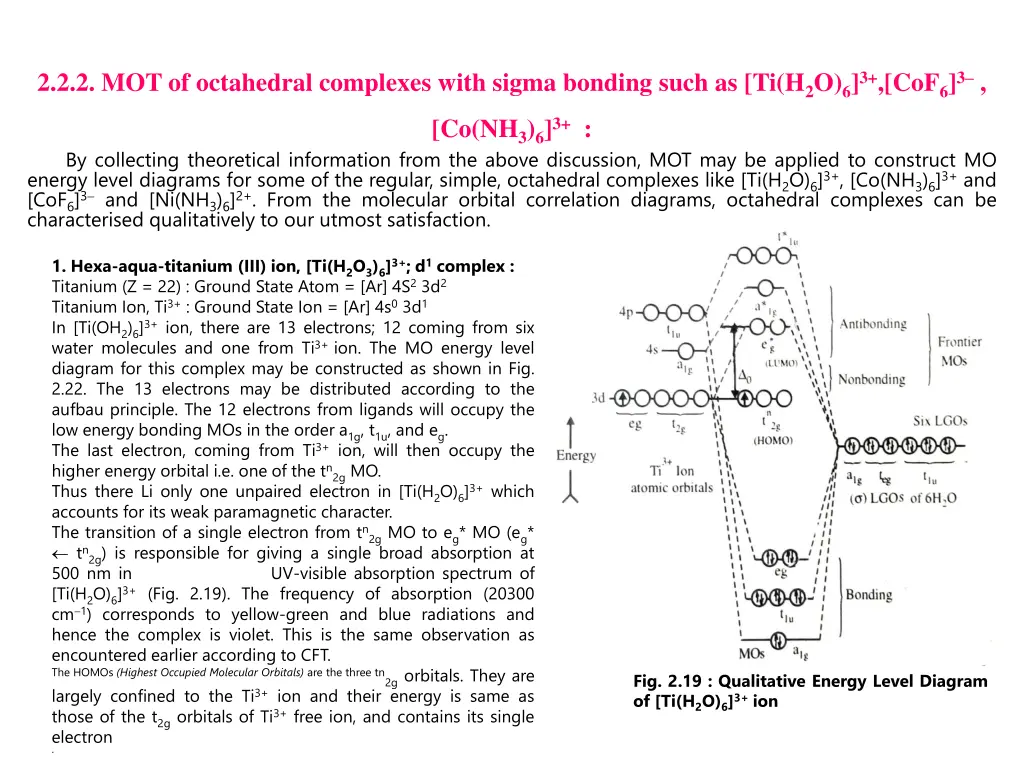 2 2 2 mot of octahedral complexes with sigma