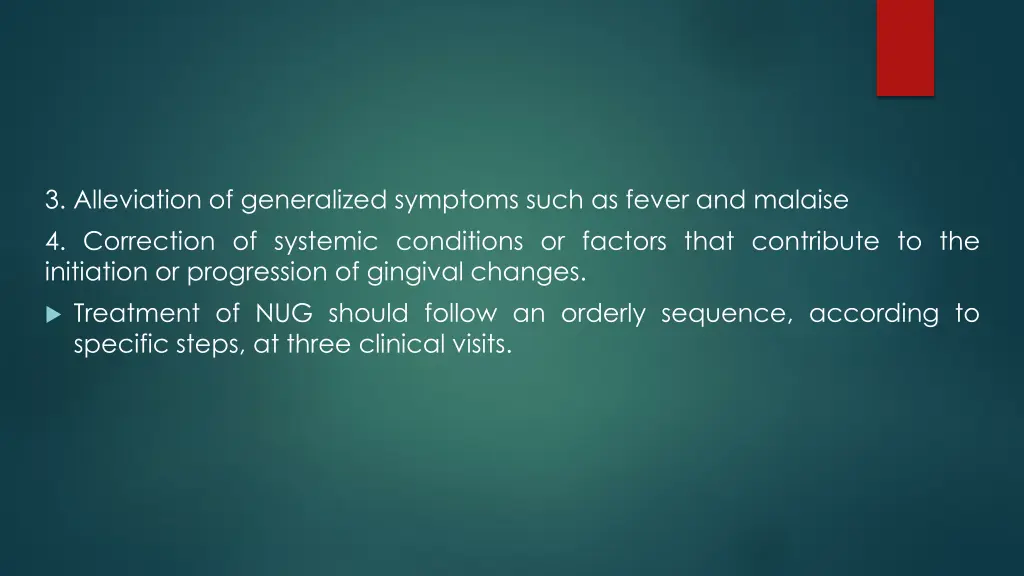 3 alleviation of generalized symptoms such