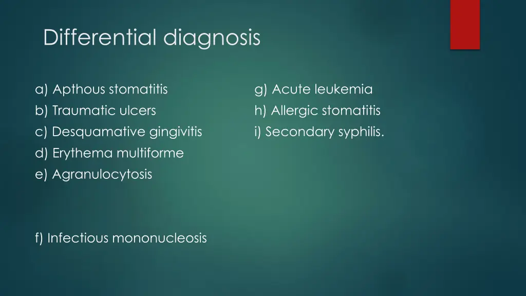 differential diagnosis