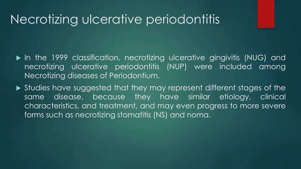 necrotizing ulcerative periodontitis