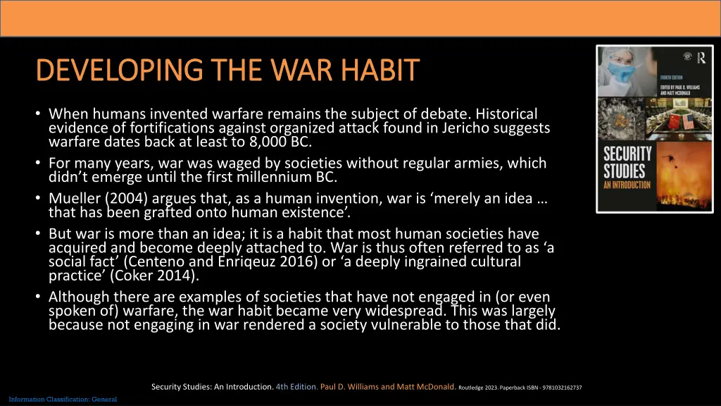 developing the war habit developing the war habit