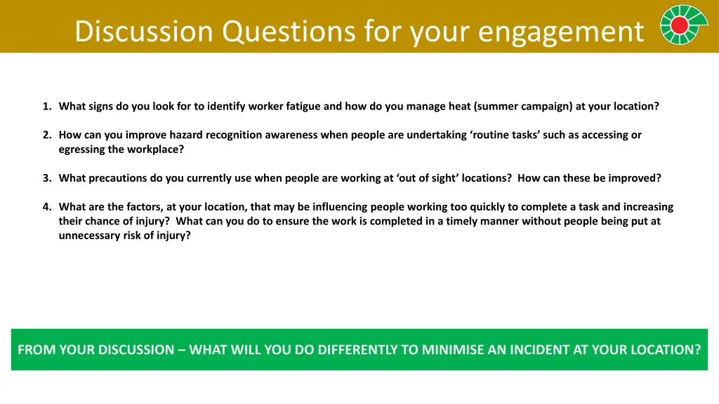 discussion questions for your engagement