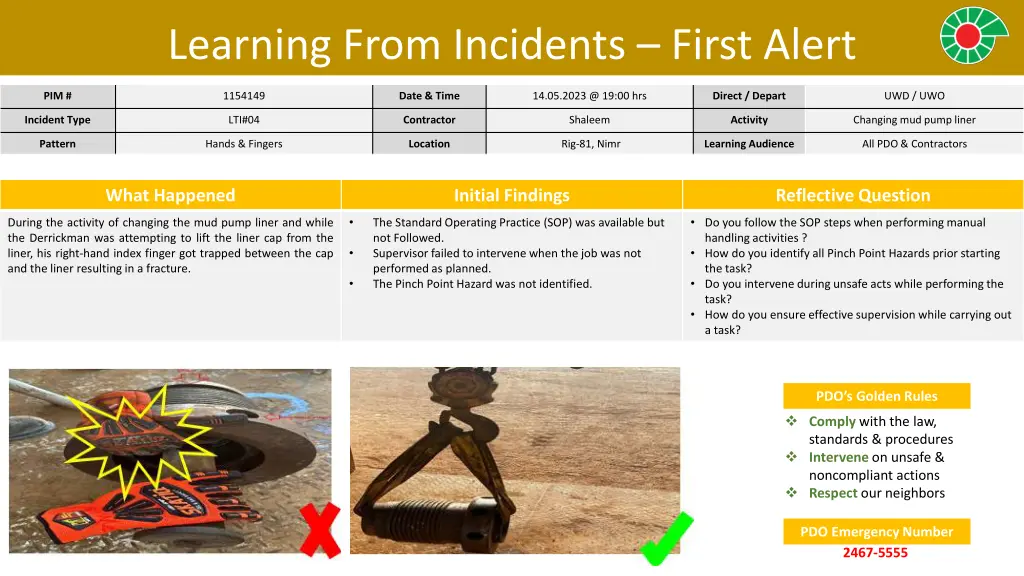 learning from incidents first alert 1