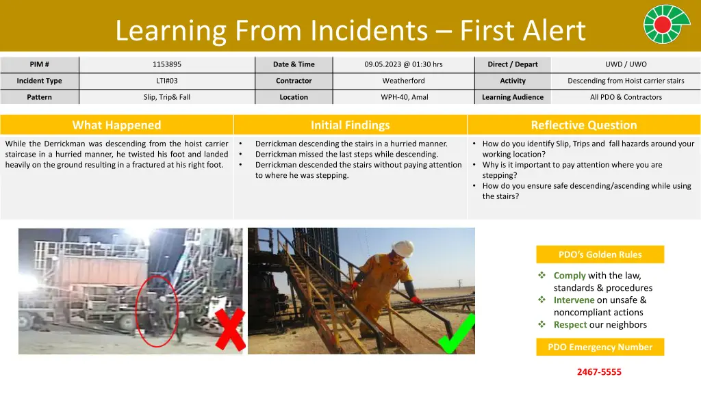 learning from incidents first alert