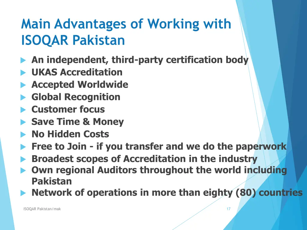 main advantages of working with isoqar pakistan