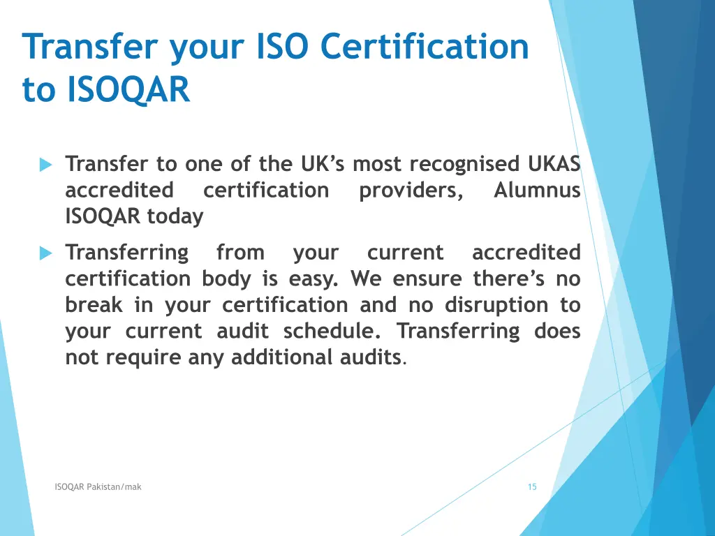 transfer your iso certification to isoqar