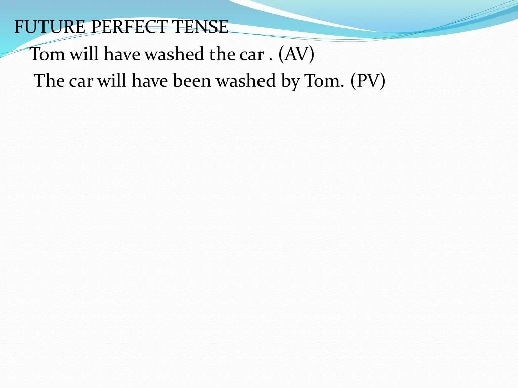 future perfect tense tom will have washed