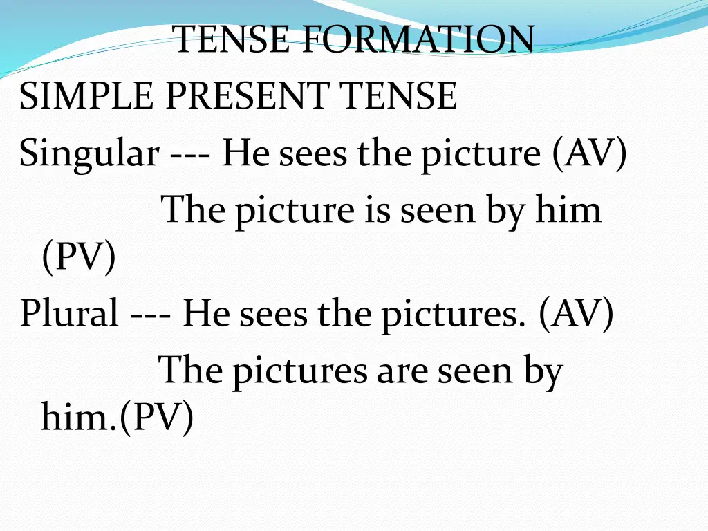 tense formation simple present tense singular