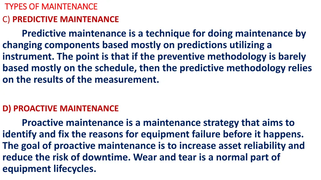 types of maintenance types of maintenance 1