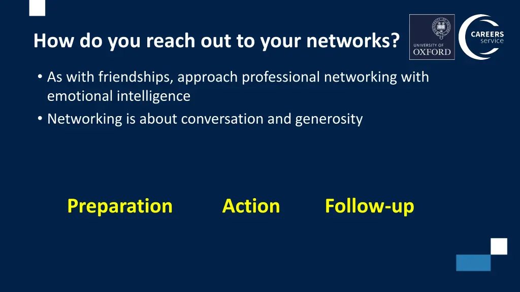 how do you reach out to your networks