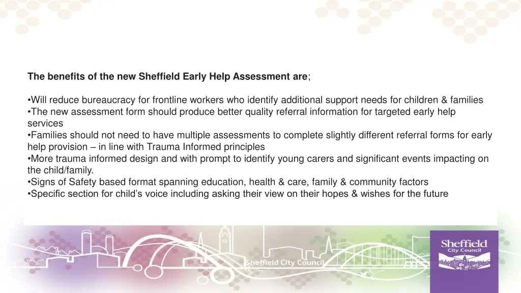 the benefits of the new sheffield early help