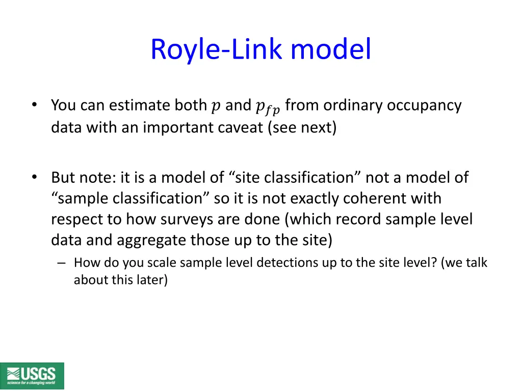 royle link model