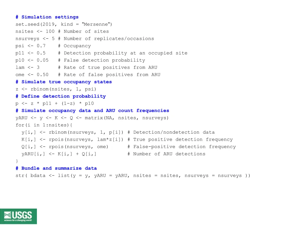 simulation settings set seed 2019 kind mersenne