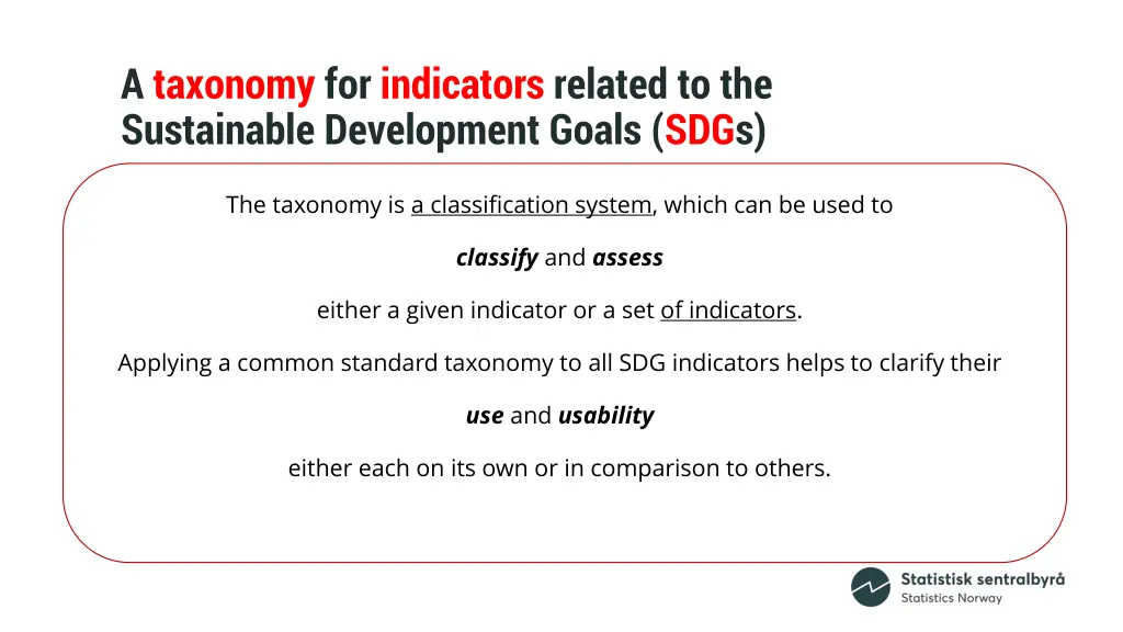 a taxonomy for indicators related