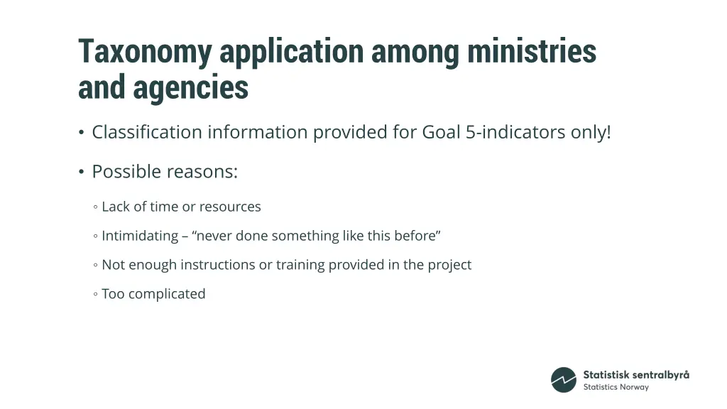 taxonomy application among ministries and agencies