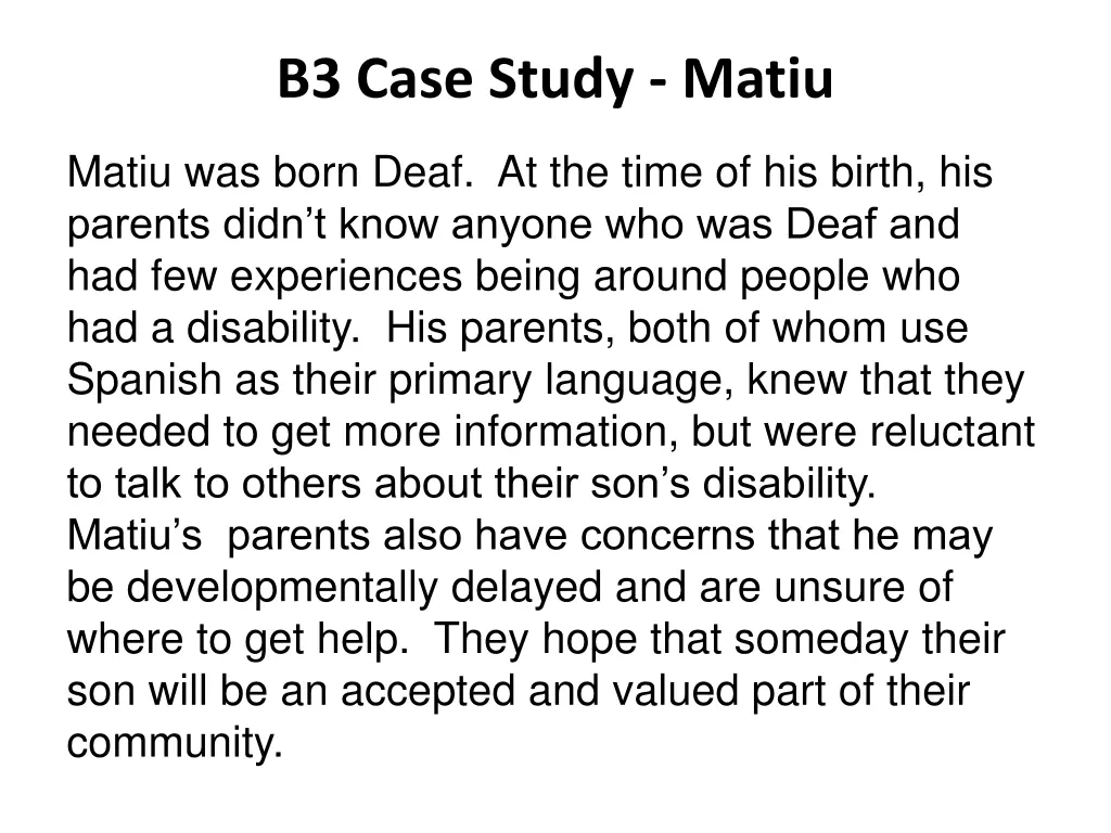 b3 case study matiu