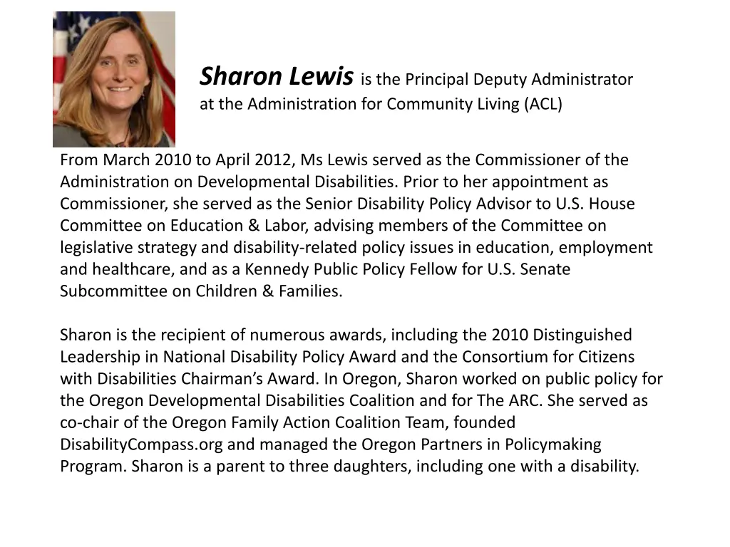 sharon lewis is the principal deputy