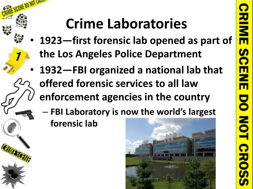 crime laboratories 1923 first forensic lab opened