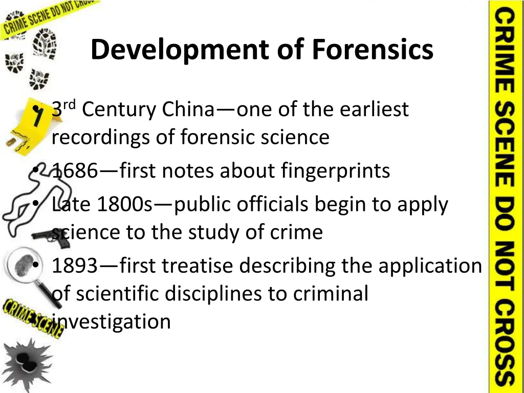 development of forensics