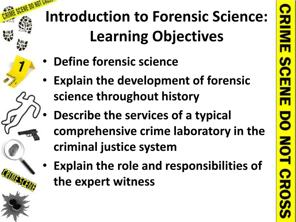 introduction to forensic science learning