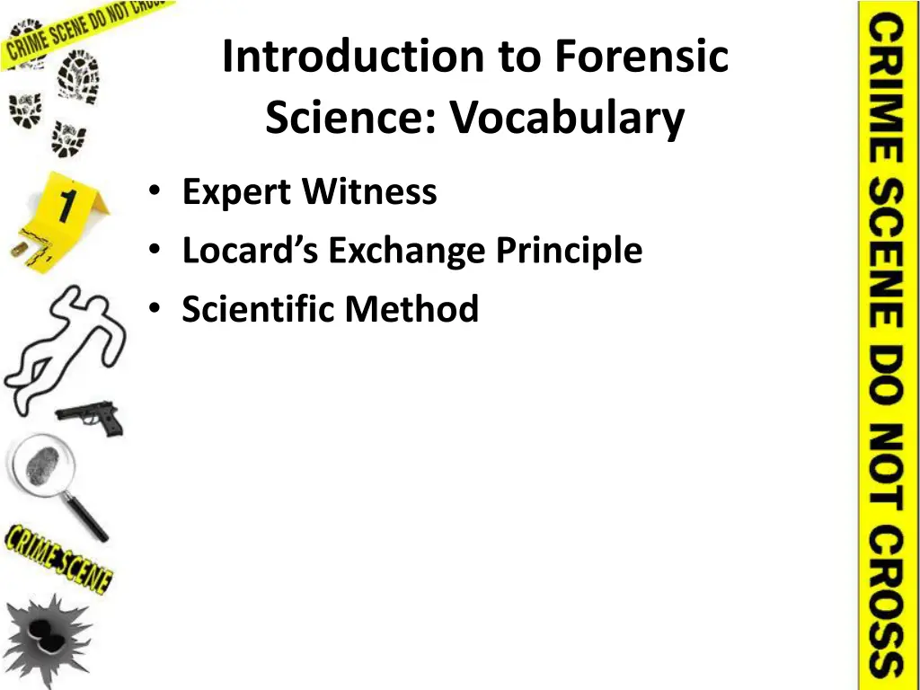 introduction to forensic science vocabulary