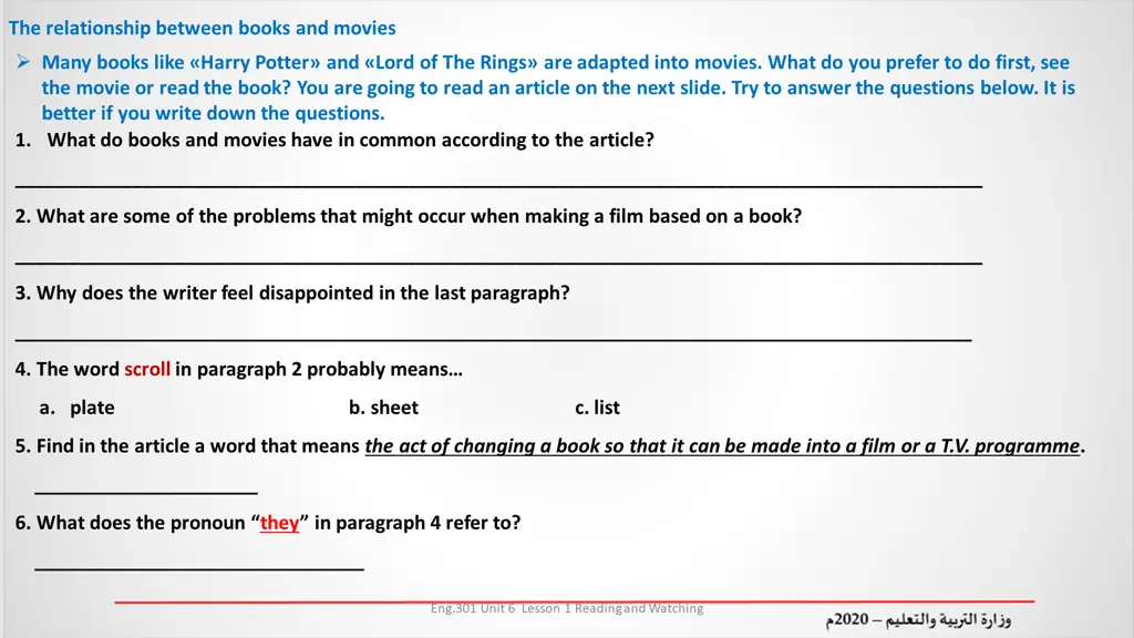 the relationship between books and movies many